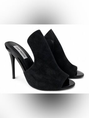 Steve Madden Black Suede Open-Toe Mule - Size 7